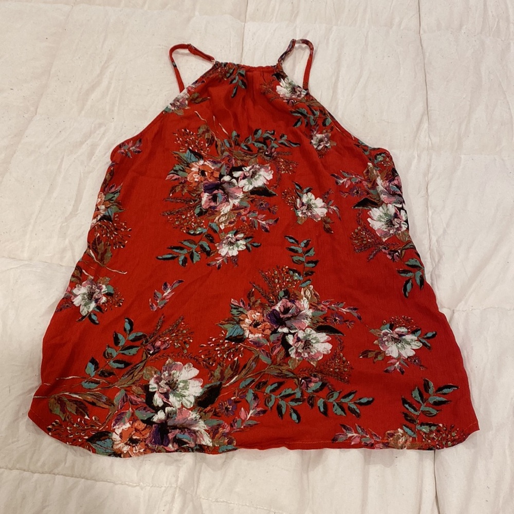 Cute Floral High Neck Top